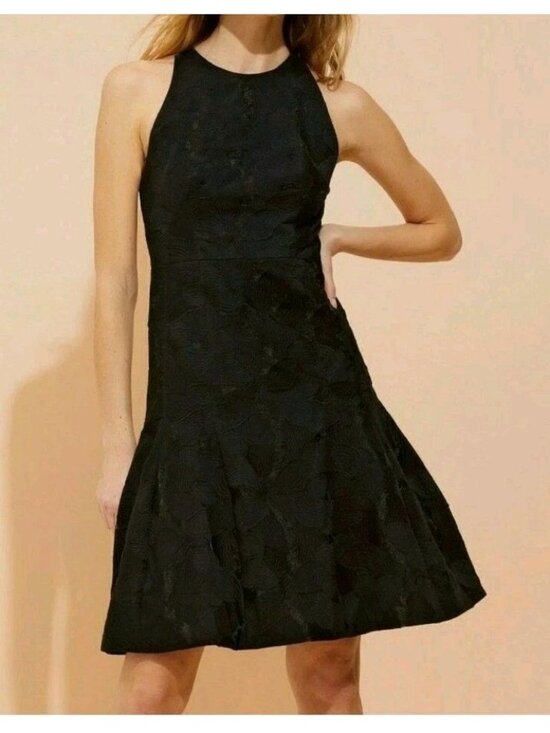 Halston Heritage Dresses & Skirts - HALSTON HERITAGE NWT  SLEEVELESS HIGH NECK TULIP SKIRT JACQUARD DRESS SIZE 8